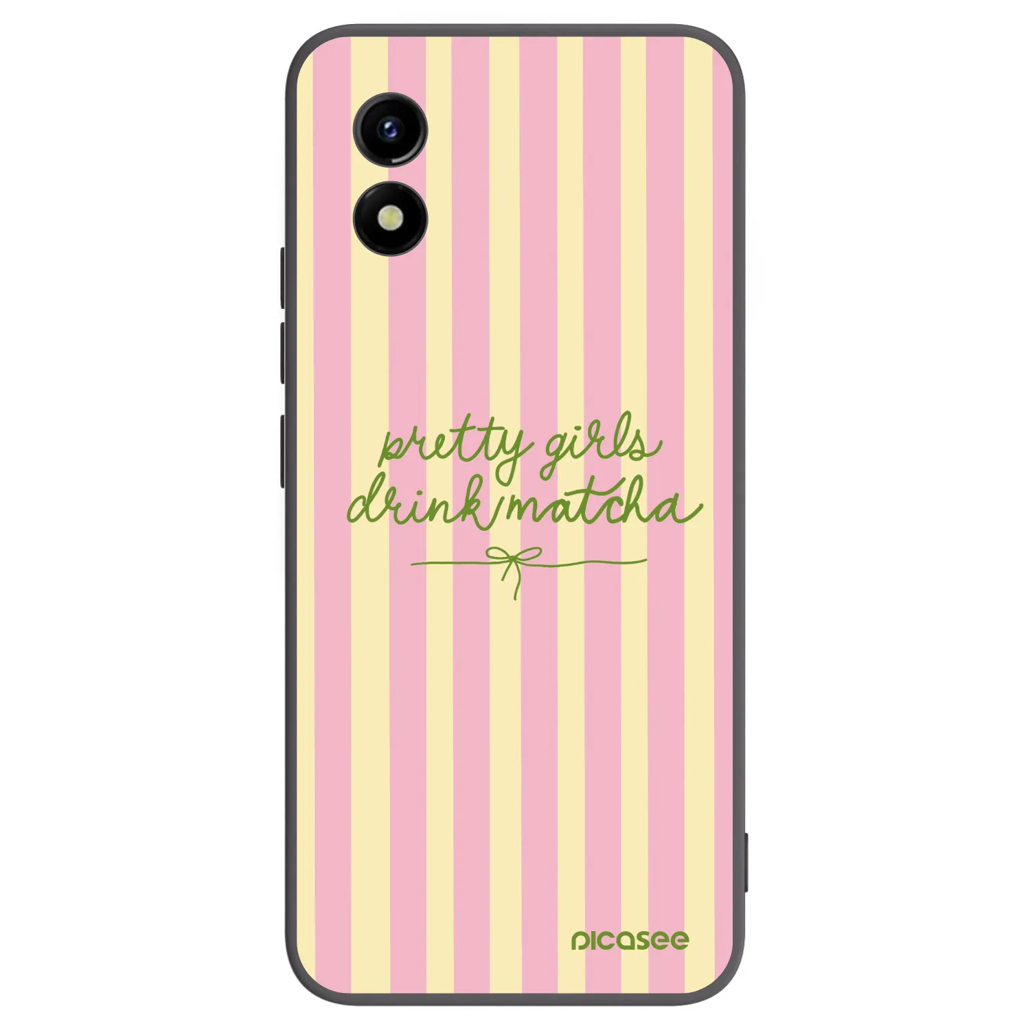 Picasee silikonowe czarne etui na Vivo Y01 - Pretty matcha