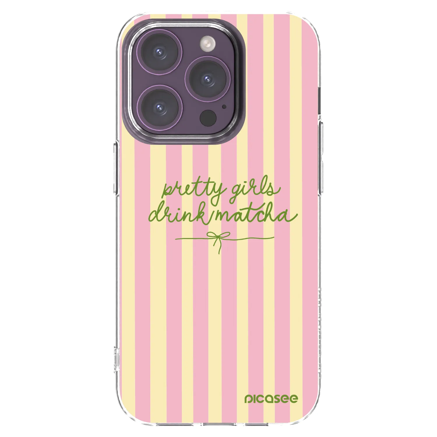 Picasee silikonowe przeźroczyste etui na Apple iPhone 14 Pro - Pretty matcha