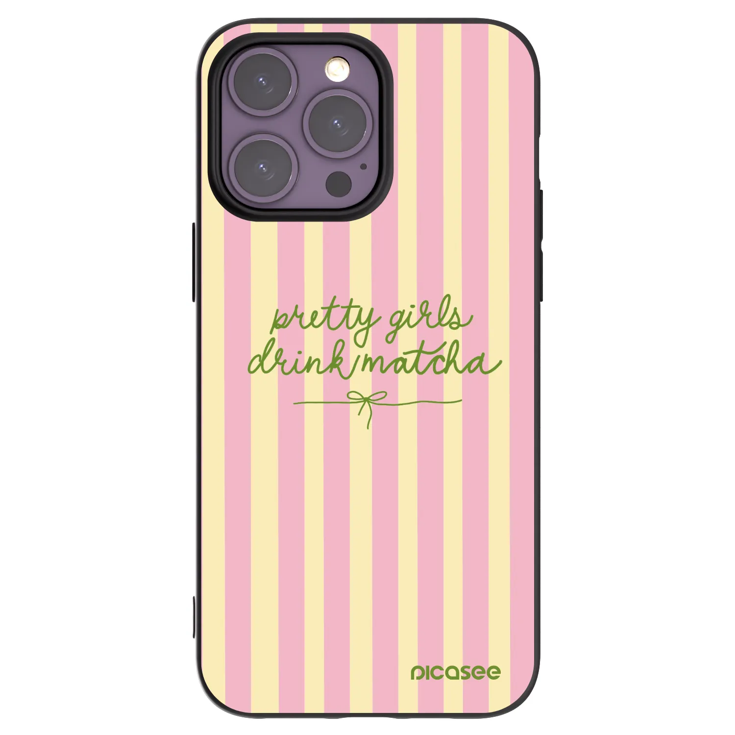 Picasee silikonowe czarne etui na Apple iPhone 14 Pro Max - Pretty matcha