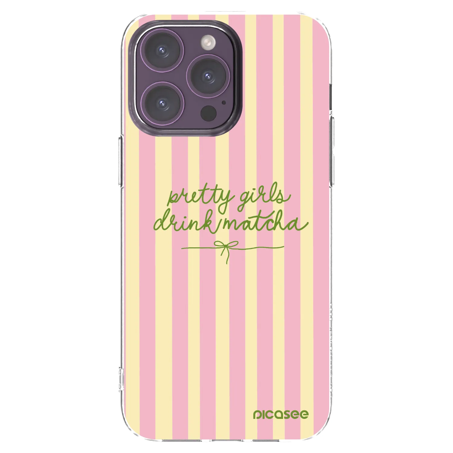 Picasee silikonowe przeźroczyste etui na Apple iPhone 14 Pro Max - Pretty matcha
