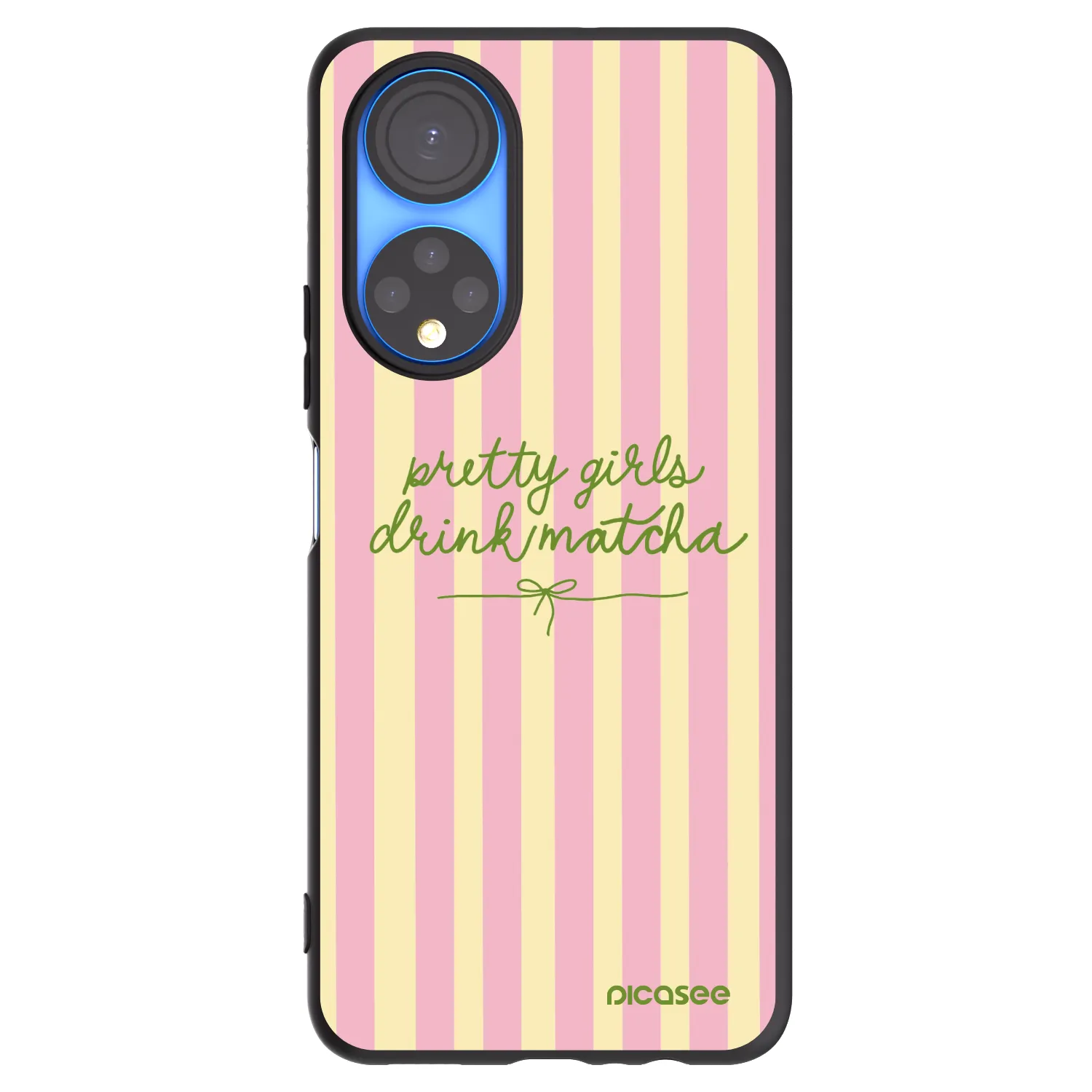 Picasee silikonowe czarne etui na Honor X7 - Pretty matcha
