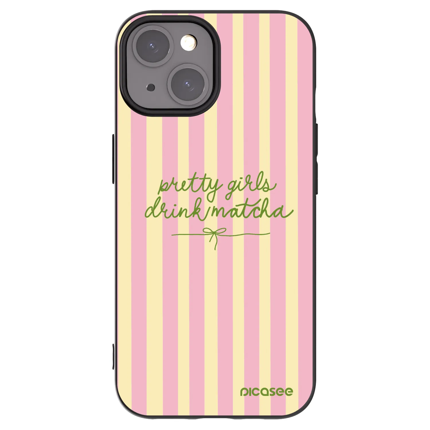 Picasee silikonowe czarne etui na Apple iPhone 15 - Pretty matcha