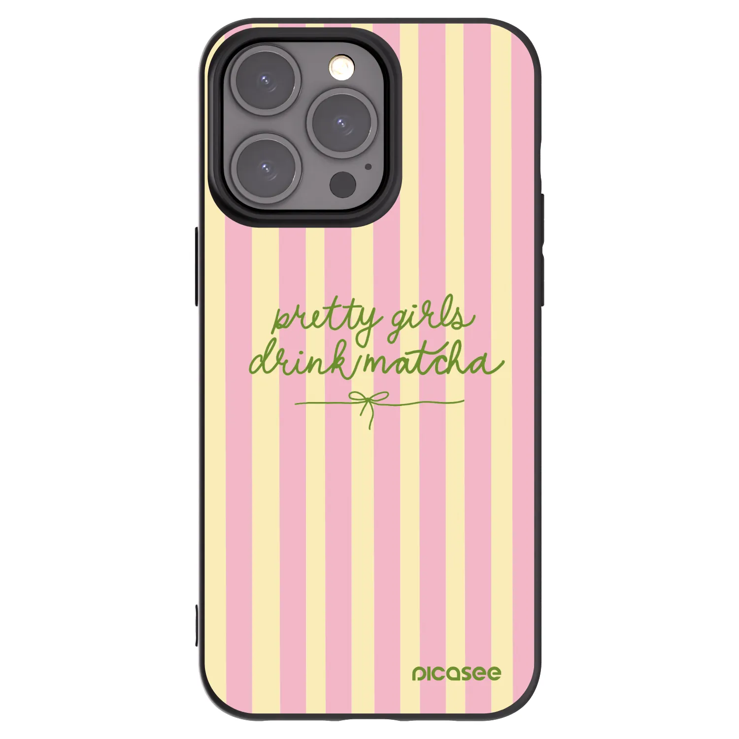 Picasee silikonowe czarne etui na Apple iPhone 15 Pro Max - Pretty matcha
