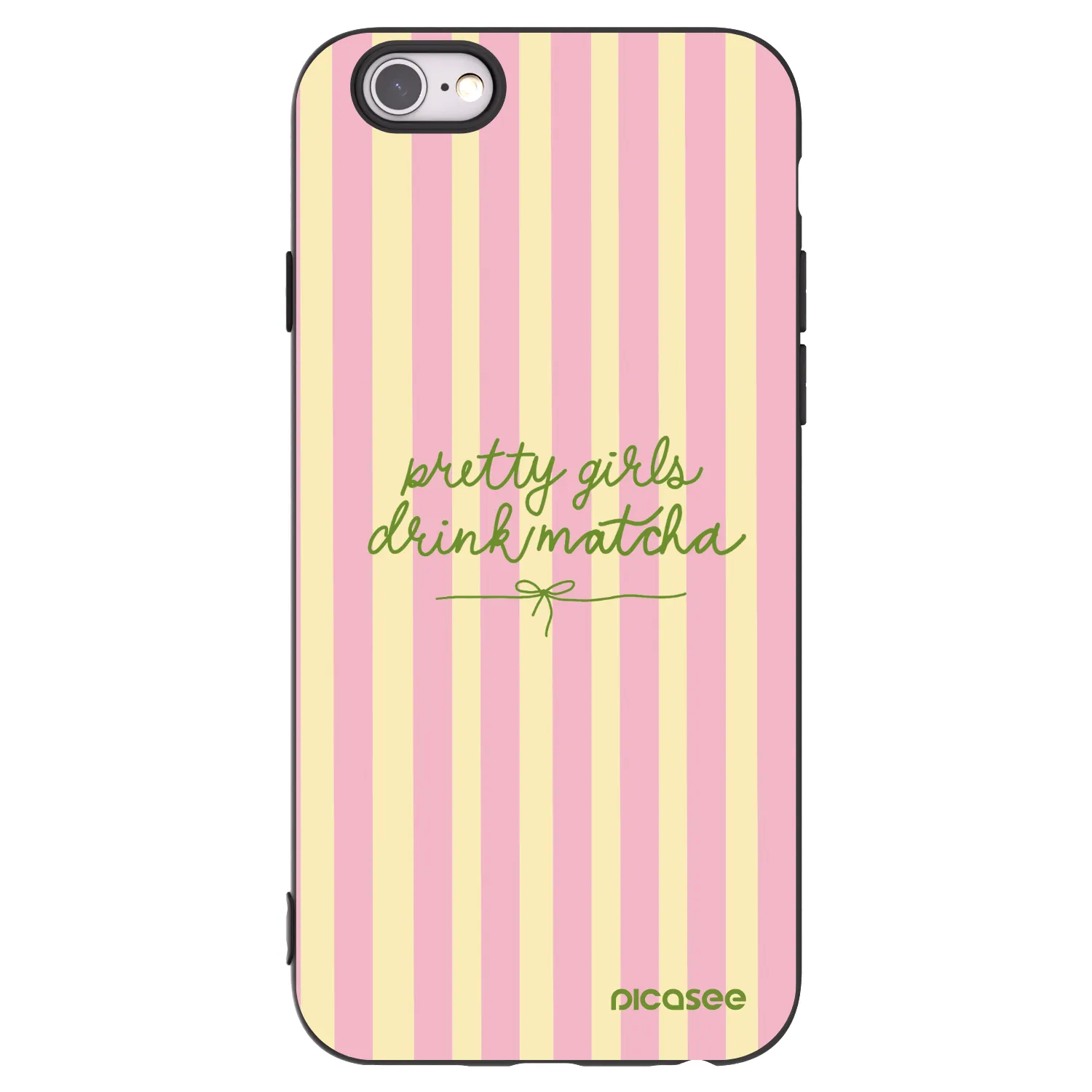 Picasee silikonowe czarne etui na Apple iPhone 6/6S - Pretty matcha