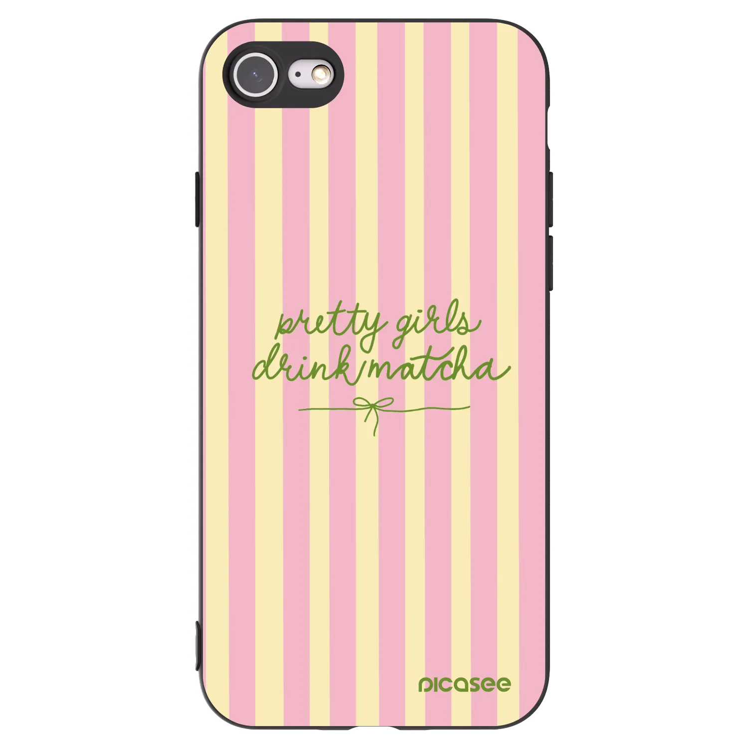 Picasee silikonowe czarne etui na Apple iPhone 7 - Pretty matcha