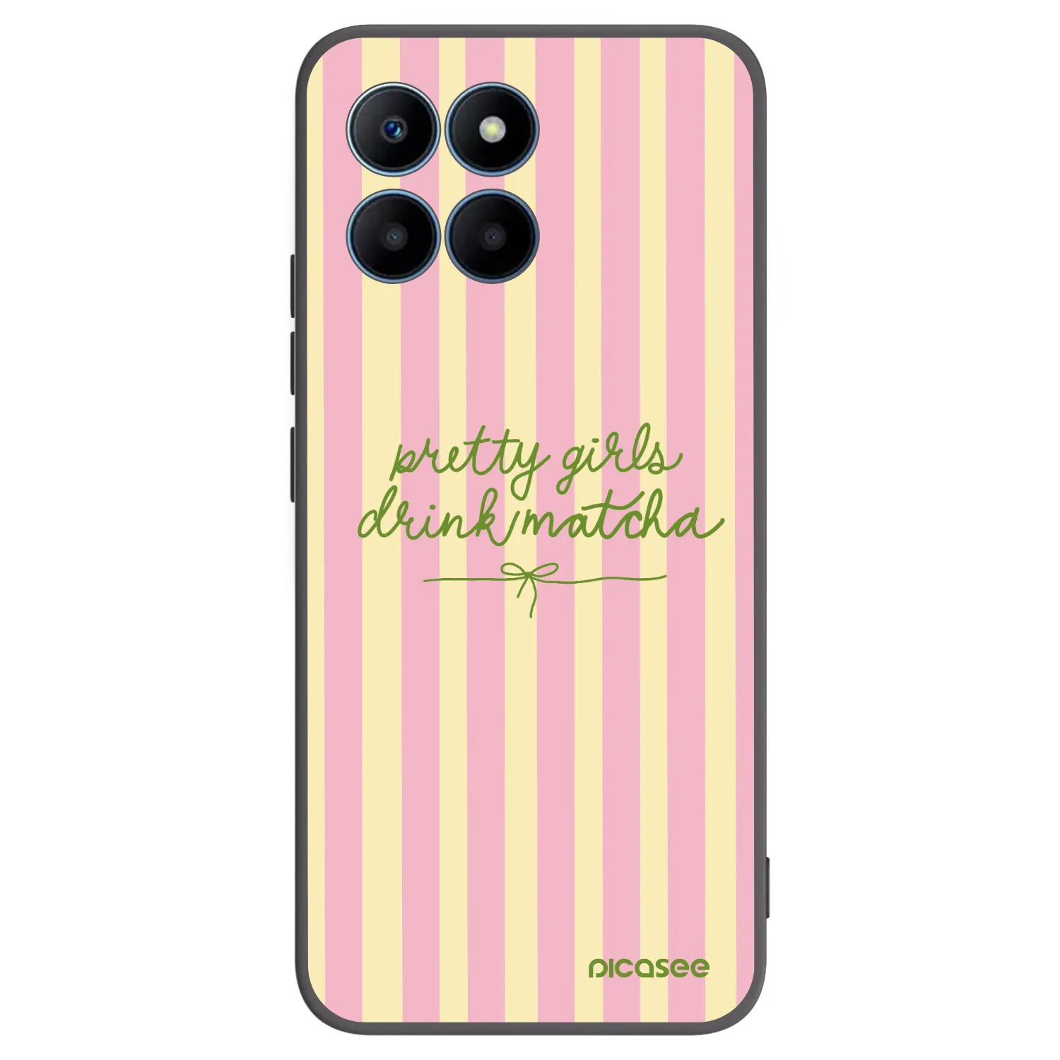 Picasee silikonowe czarne etui na Honor 70 Lite - Pretty matcha