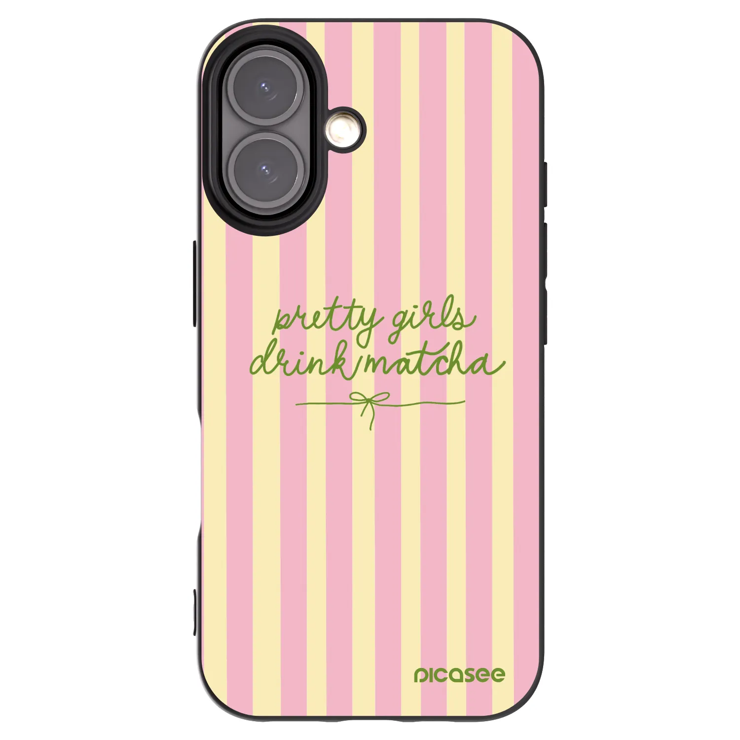 Picasee silikonowe czarne etui na Apple iPhone 16 - Pretty matcha