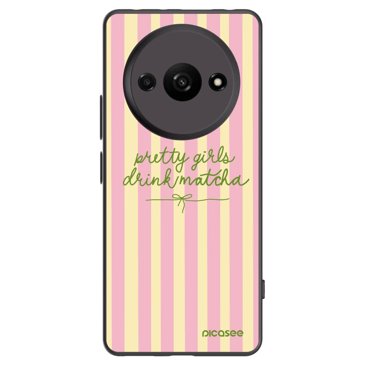 Picasee silikonowe czarne etui na Xiaomi Redmi A3 - Pretty matcha