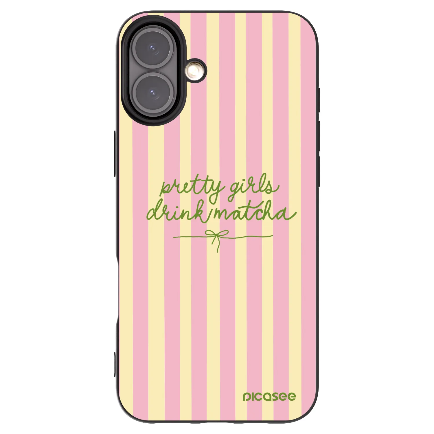 Picasee silikonowe czarne etui na Apple iPhone 16 Plus - Pretty matcha