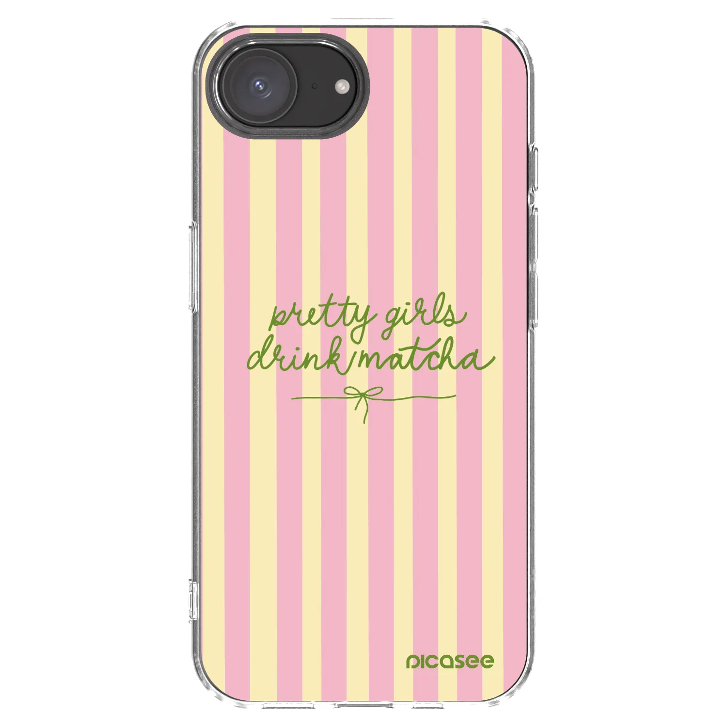 Picasee silikonowe przeźroczyste etui na Apple iPhone 16e - Pretty matcha