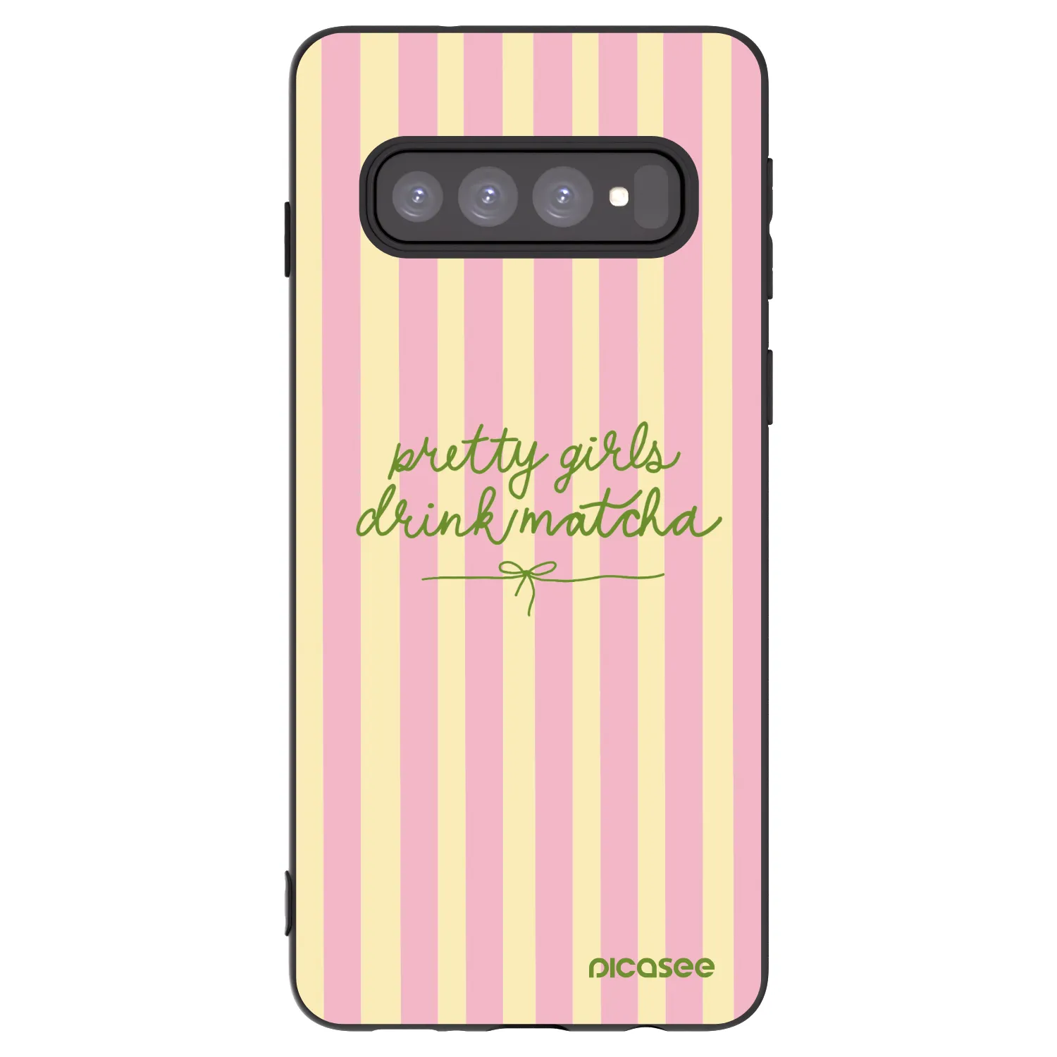 Picasee silikonowe czarne etui na Samsung Galaxy S10 G973 - Pretty matcha