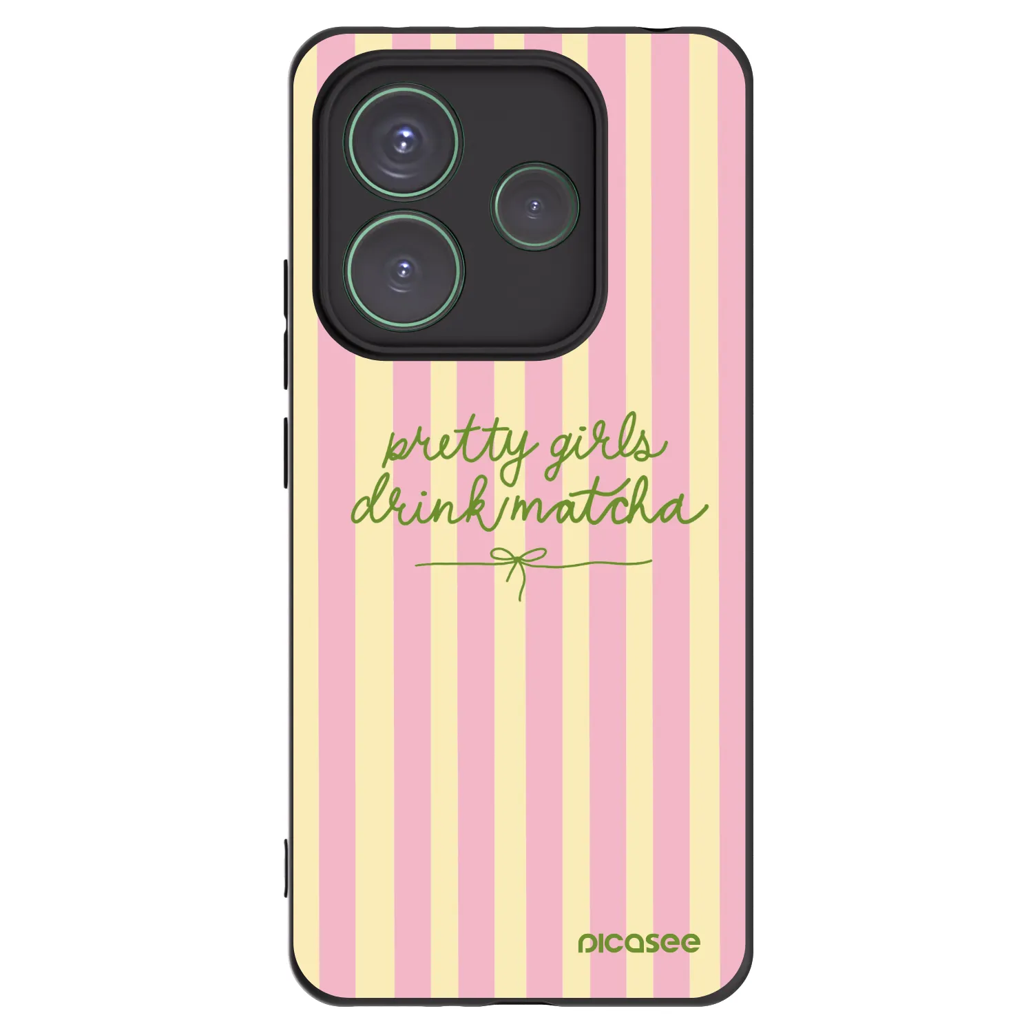 Picasee silikonowe czarne etui na Xiaomi Redmi Note 14 5G - Pretty matcha