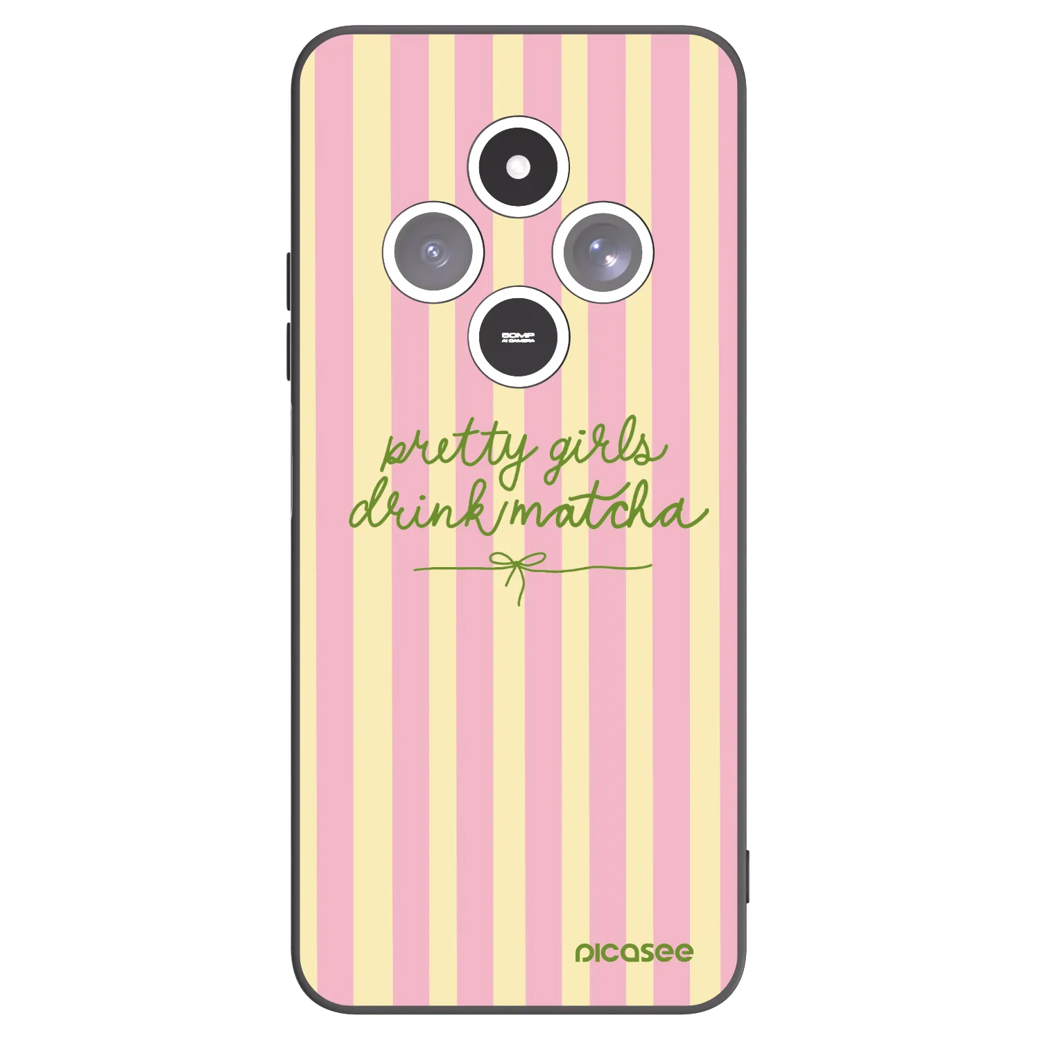 Picasee silikonowe czarne etui na Xiaomi Redmi 14C - Pretty matcha
