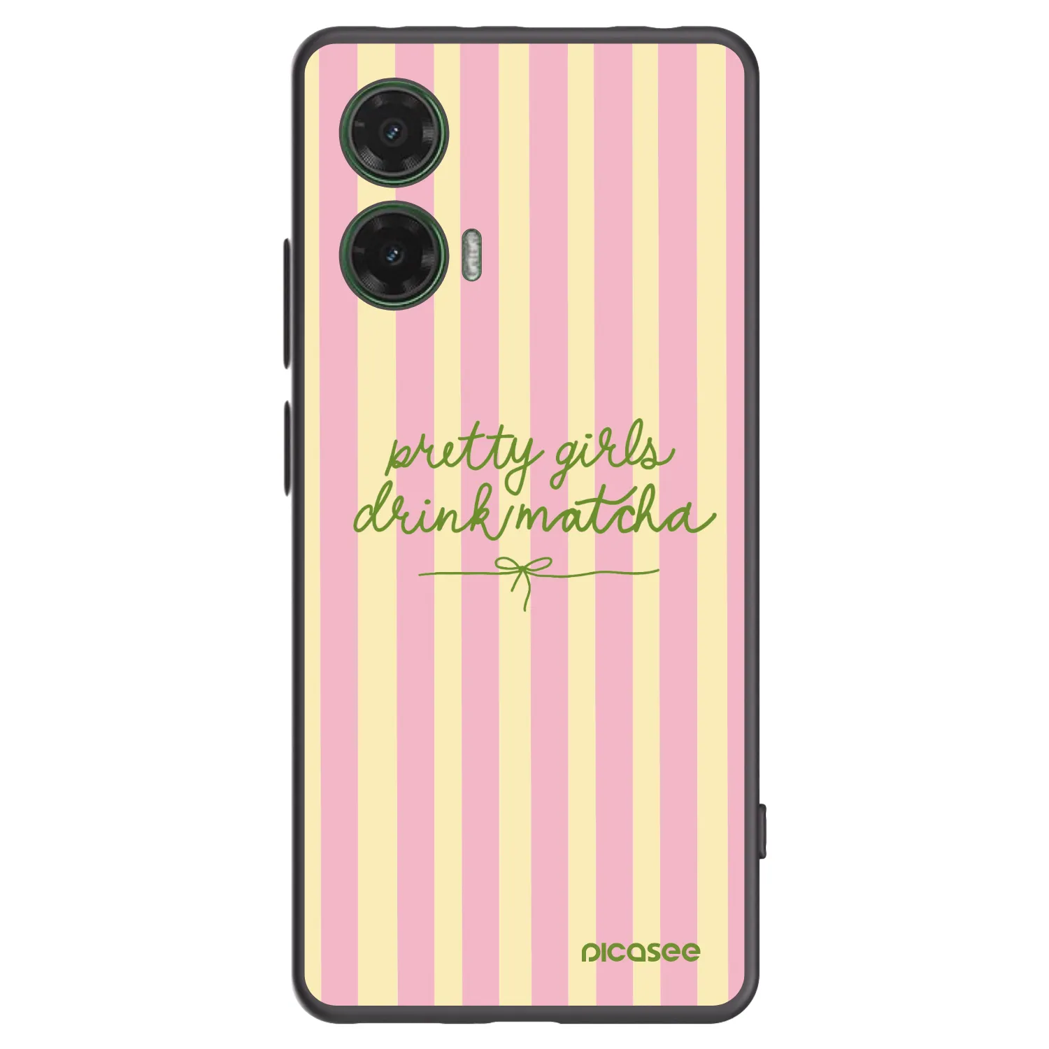 Picasee silikonowe czarne etui na Motorola Moto G35 5G - Pretty matcha