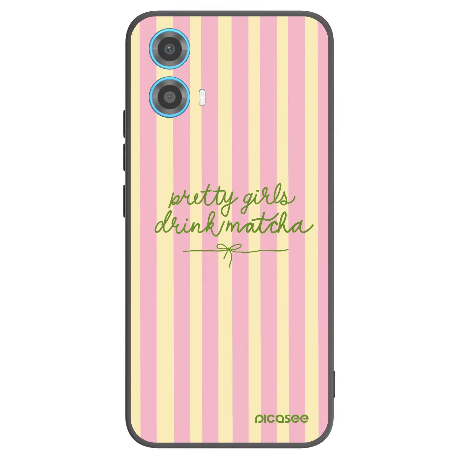 Picasee silikonowe czarne etui na Motorola Moto G34 5G - Pretty matcha