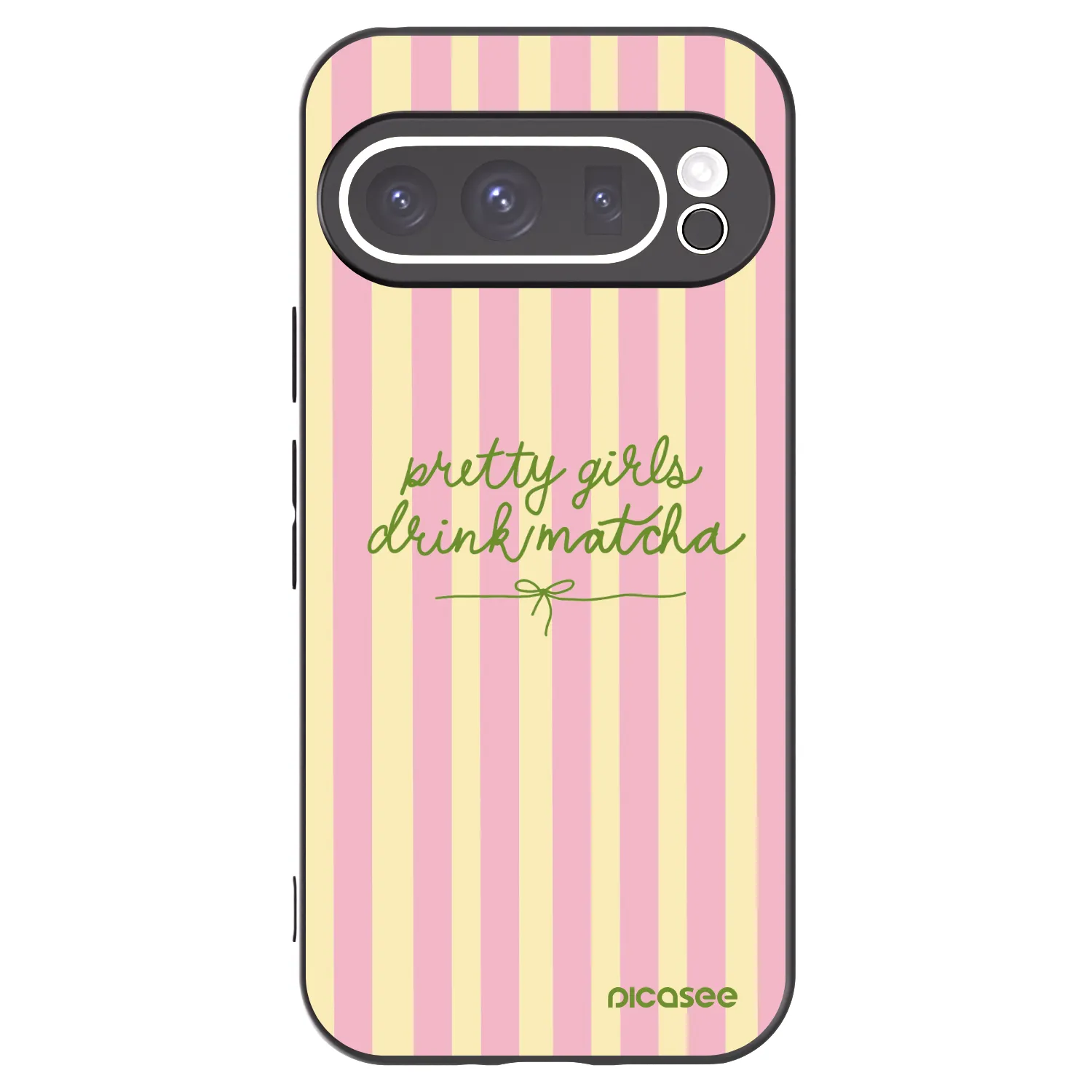 Picasee silikonowe czarne etui na Google Pixel 9 Pro - Pretty matcha