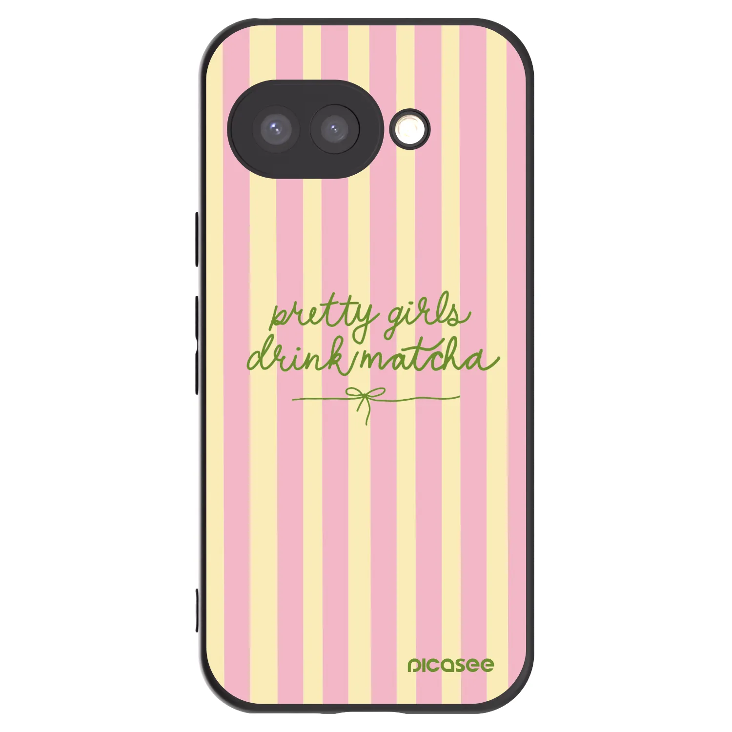 Picasee silikonowe czarne etui na Google Pixel 9a - Pretty matcha
