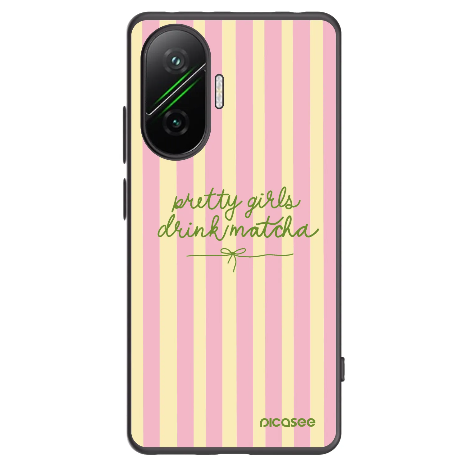 Picasee silikonowe czarne etui na Xiaomi Poco F7 5G - Pretty matcha