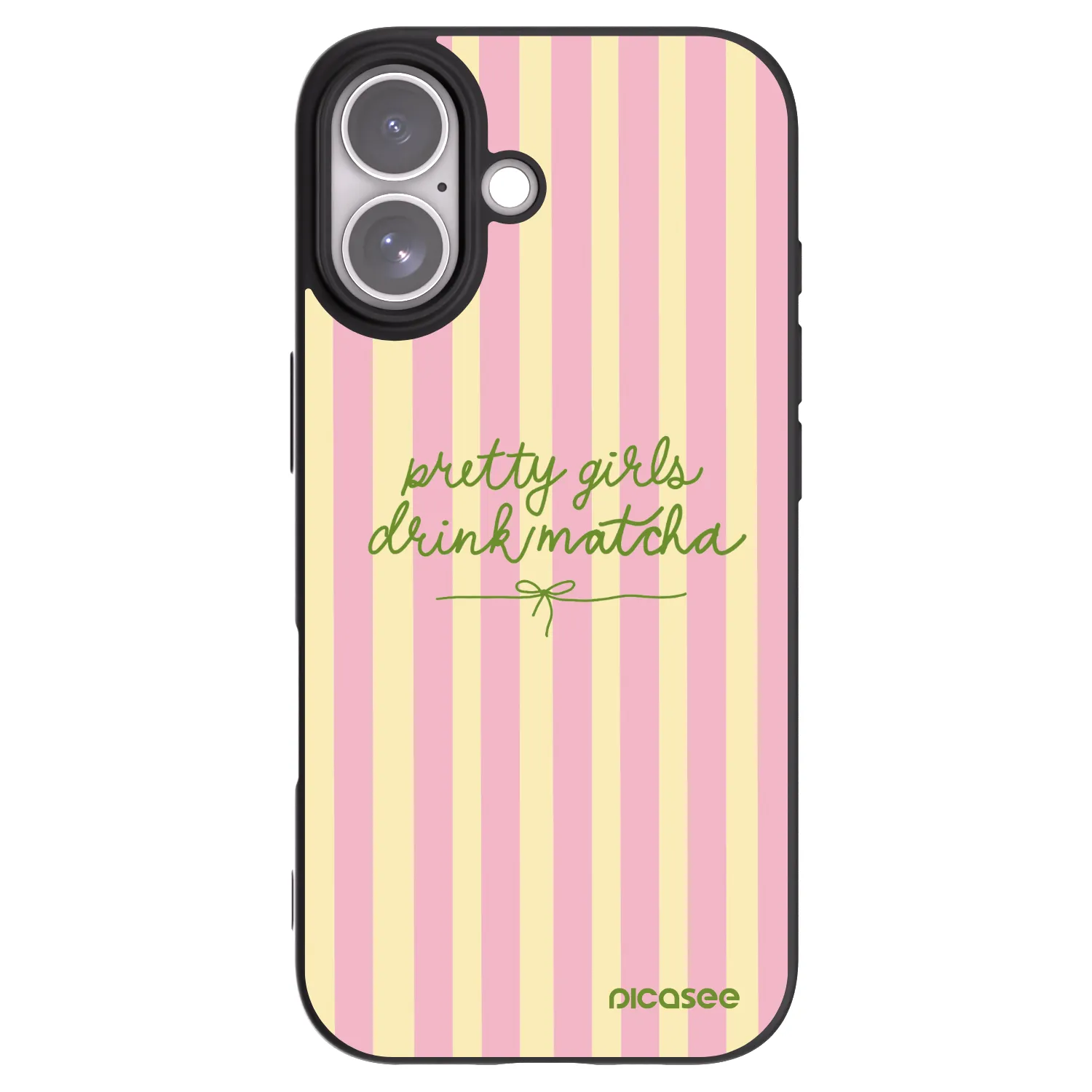 Picasee silikonowe czarne etui na Apple iPhone 17 - Pretty matcha