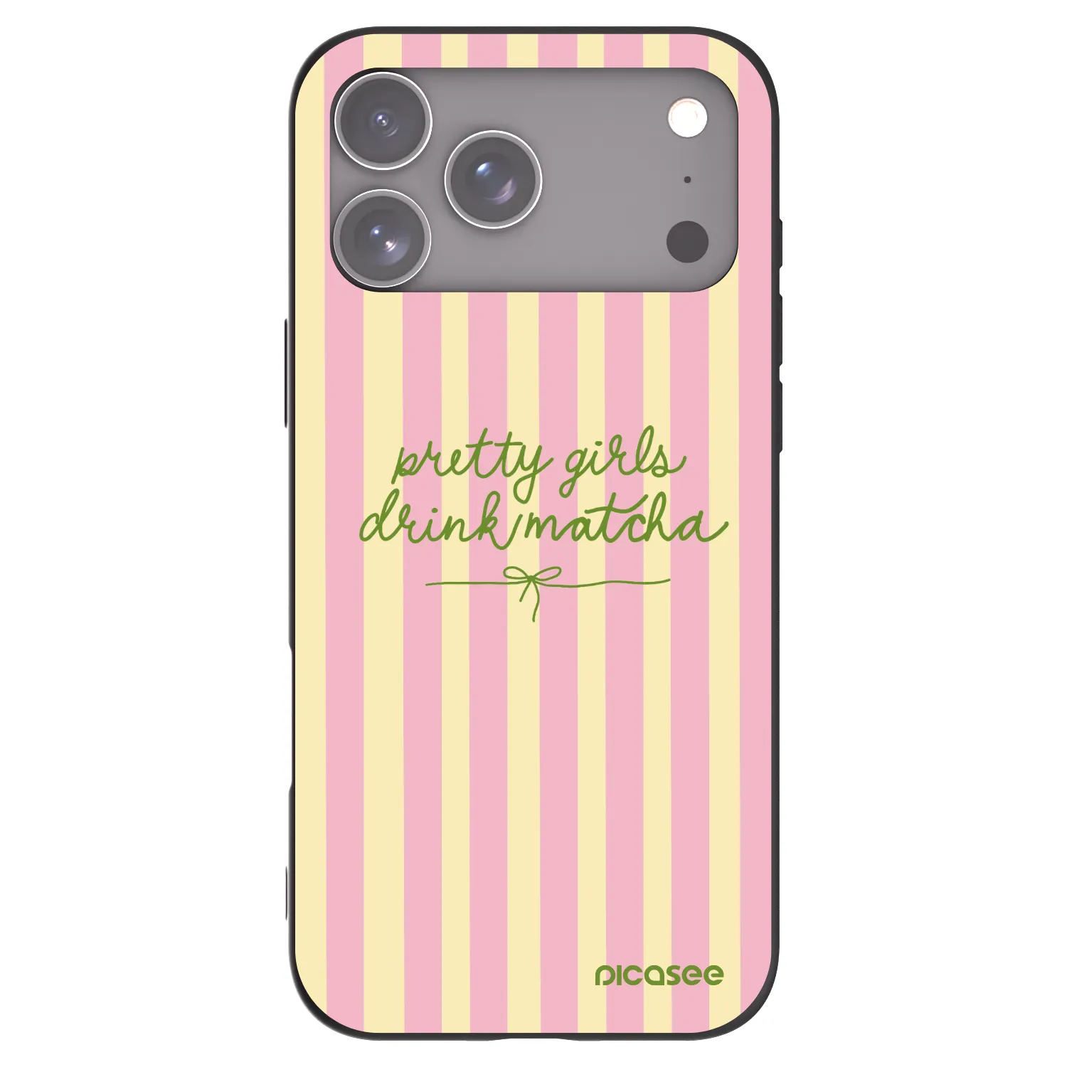 Picasee silikonowe czarne etui na Apple iPhone 17 Pro Max - Pretty matcha