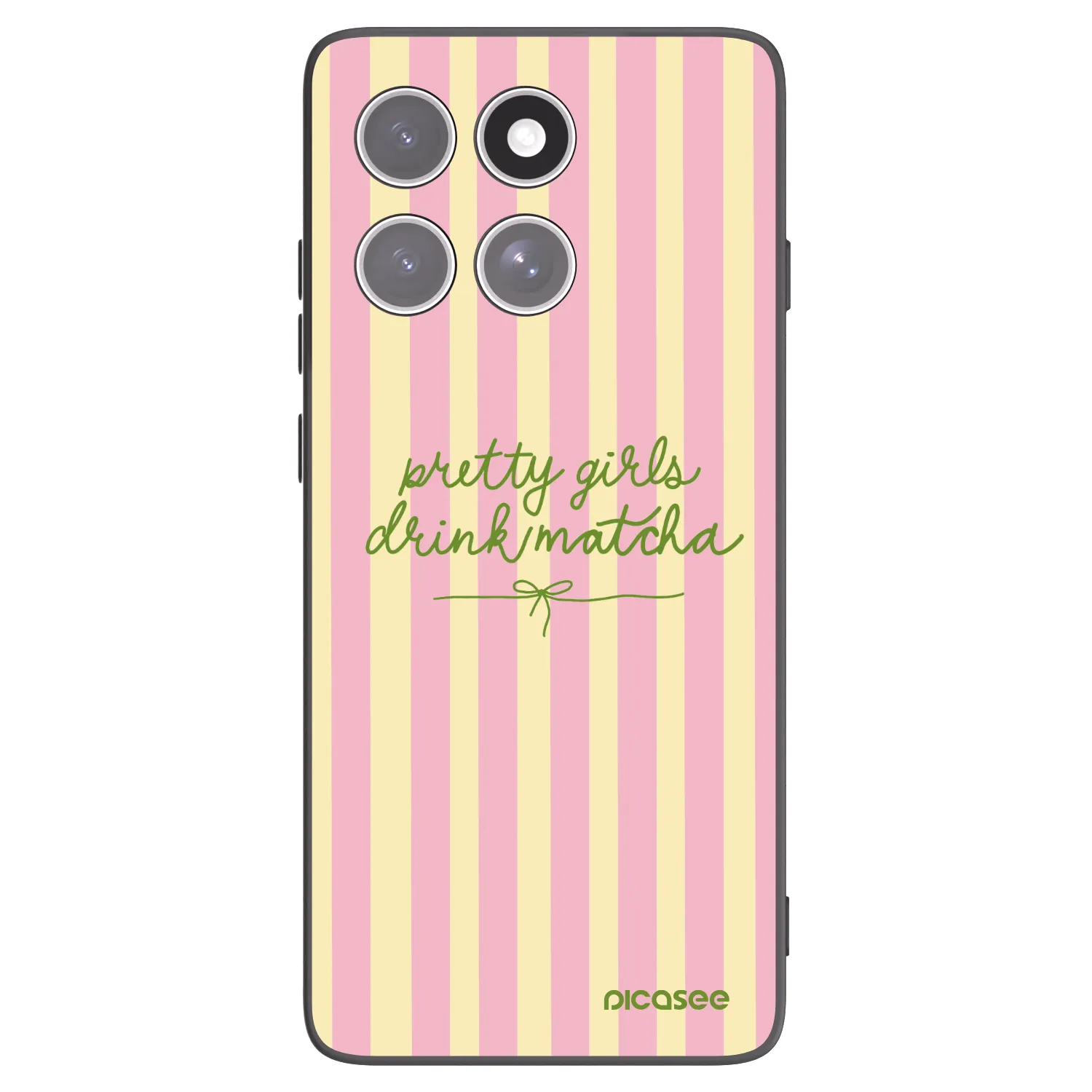 Picasee silikonowe czarne etui na Motorola Edge 60 Pro - Pretty matcha