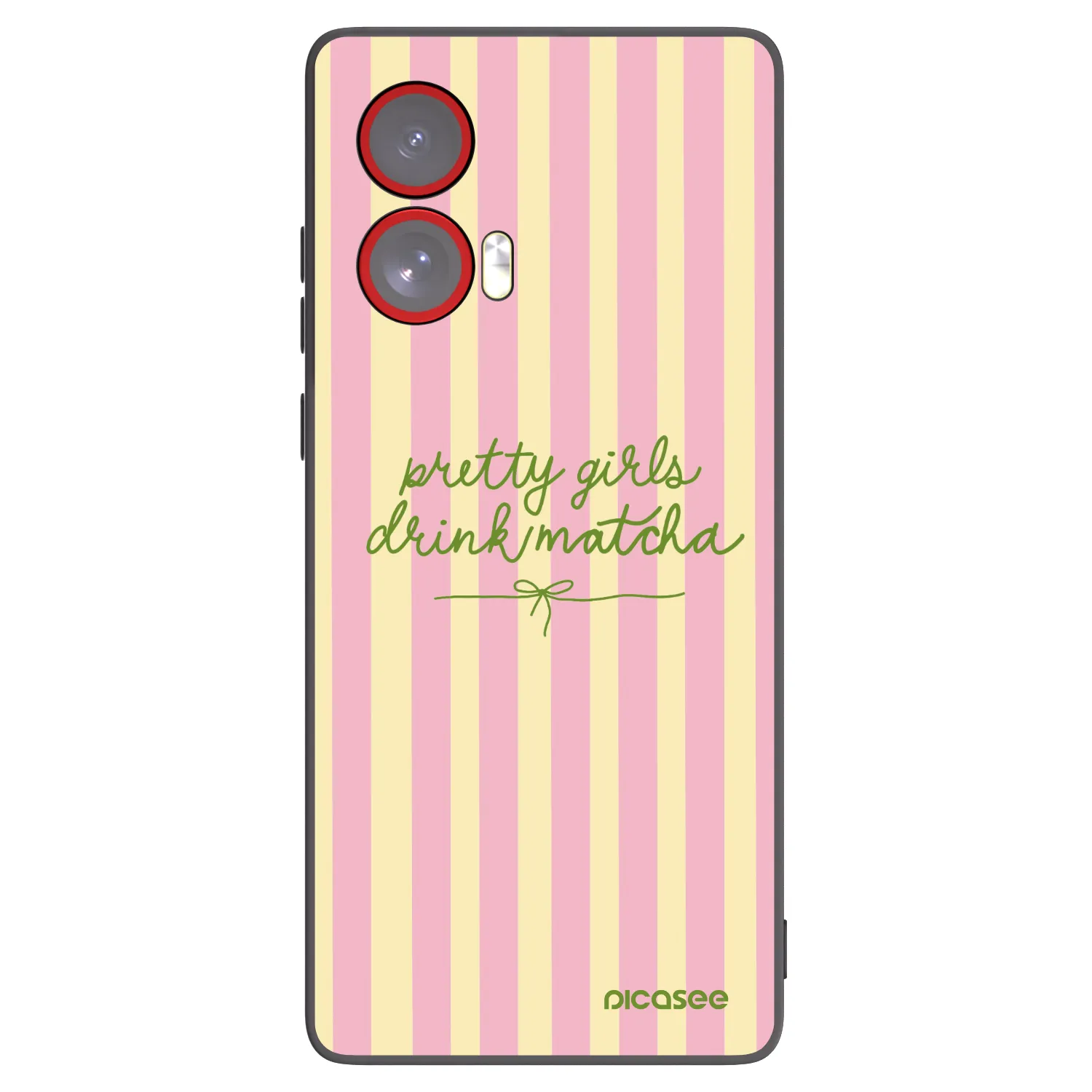 Picasee silikonowe czarne etui na Motorola Edge 50 Fusion - Pretty matcha