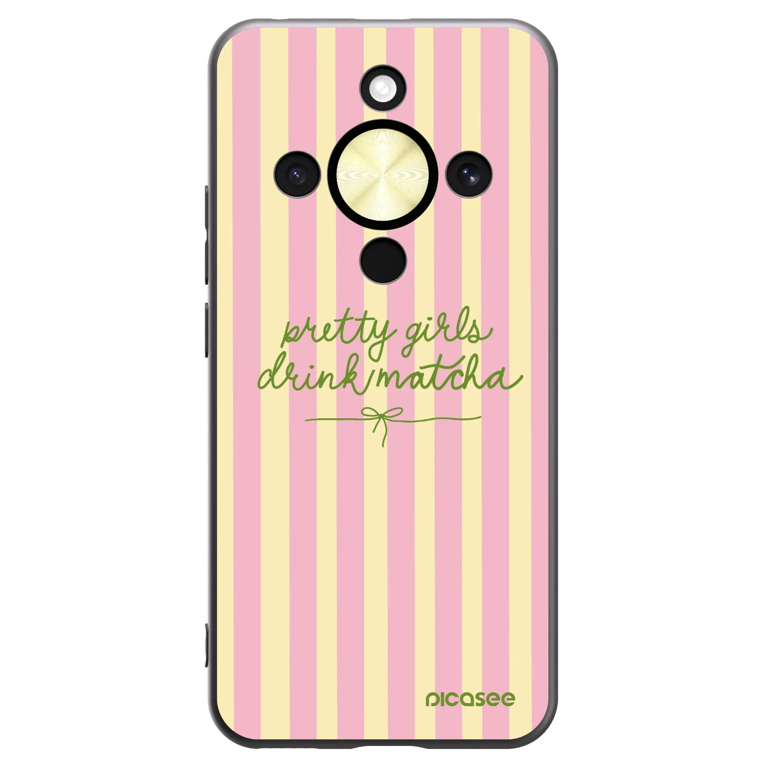 Picasee silikonowe czarne etui na Honor Magic8 Lite 5G - Pretty matcha