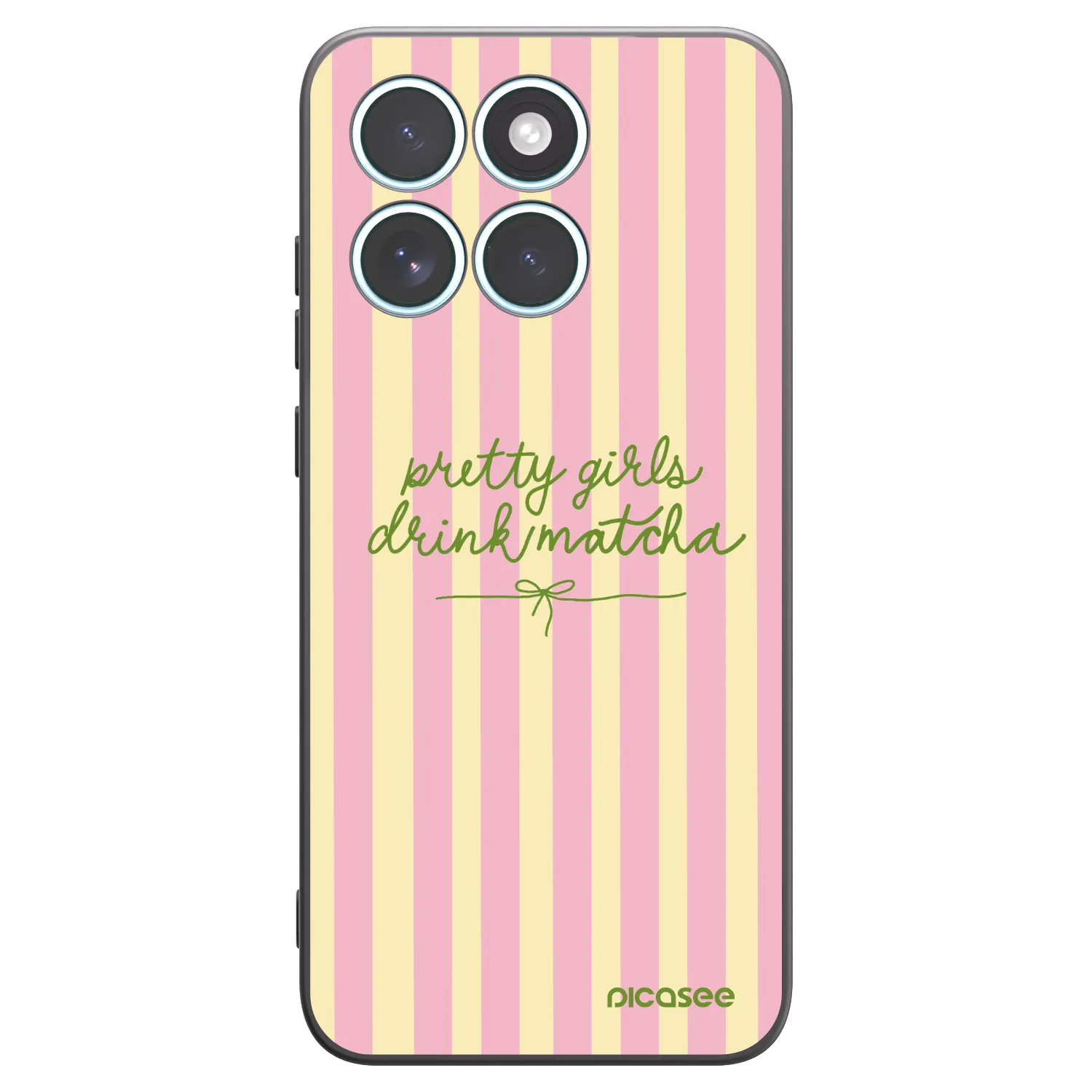 Picasee silikonowe czarne etui na Motorola Edge 70 Fusion - Pretty matcha