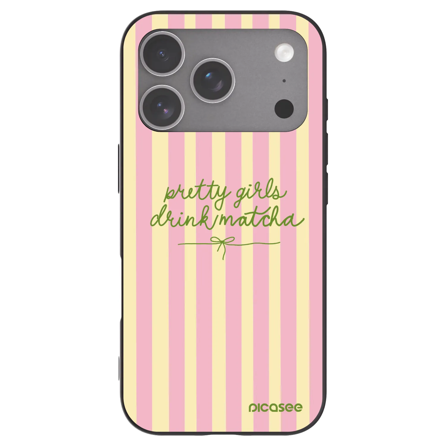 Picasee silikonowe czarne etui na Apple iPhone 18 Pro - Pretty matcha