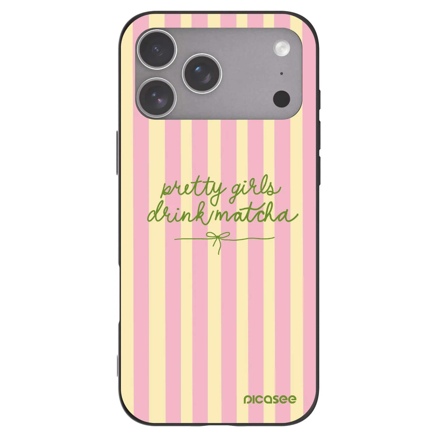 Picasee silikonowe czarne etui na Apple iPhone 18 Pro Max - Pretty matcha