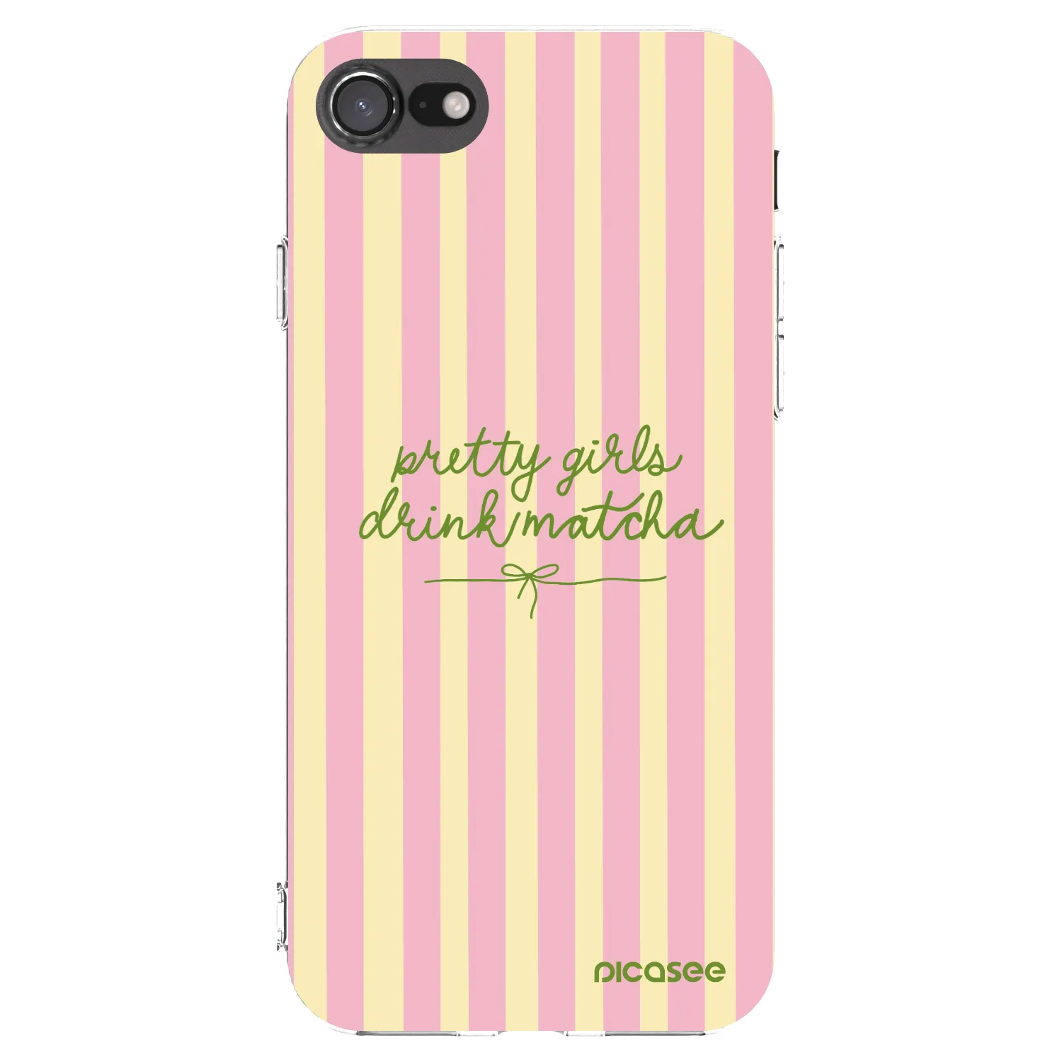 Picasee silikonowe przeźroczyste etui na Apple iPhone SE 2020 - Pretty matcha