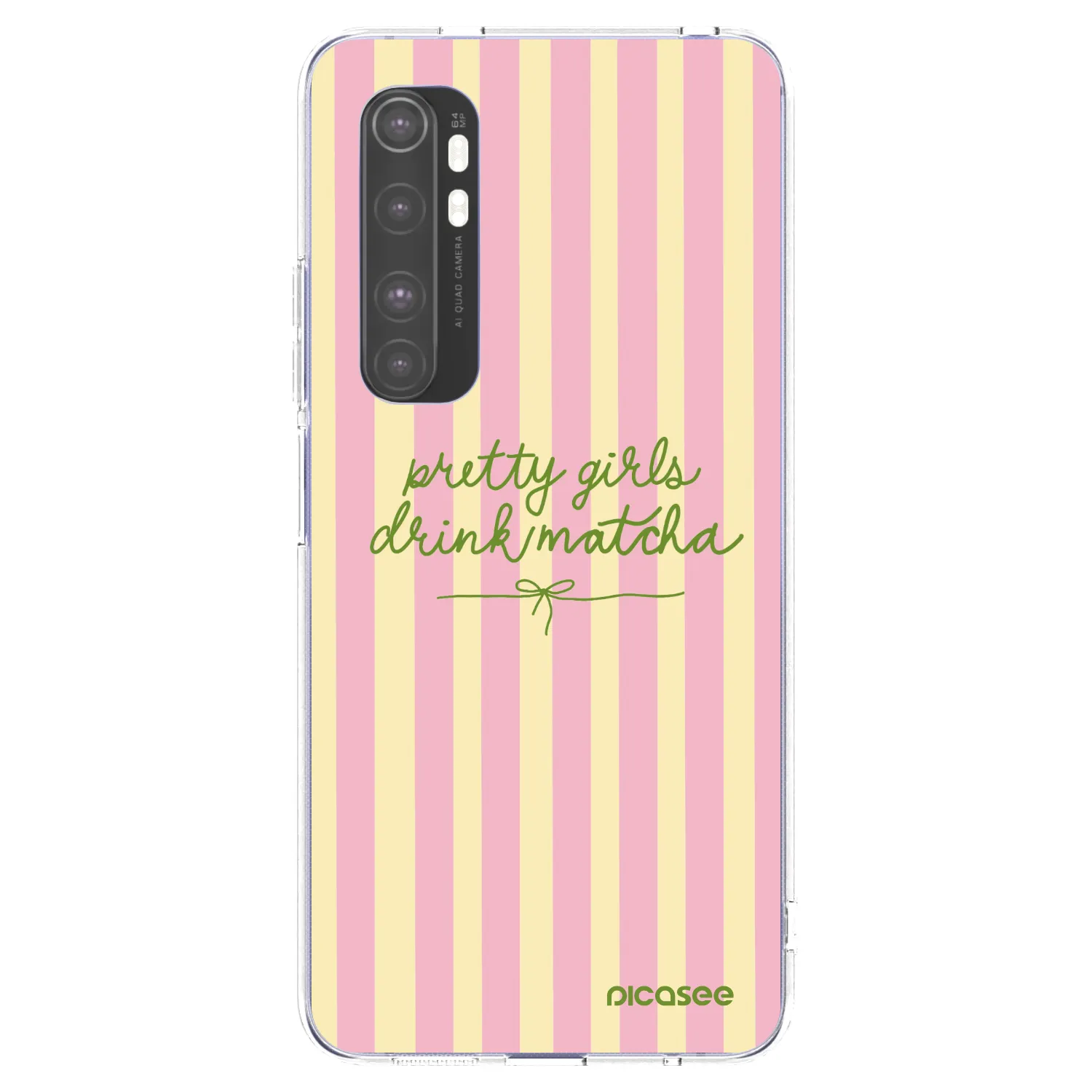 Picasee silikonowe przeźroczyste etui na Xiaomi Mi Note 10 Lite - Pretty matcha