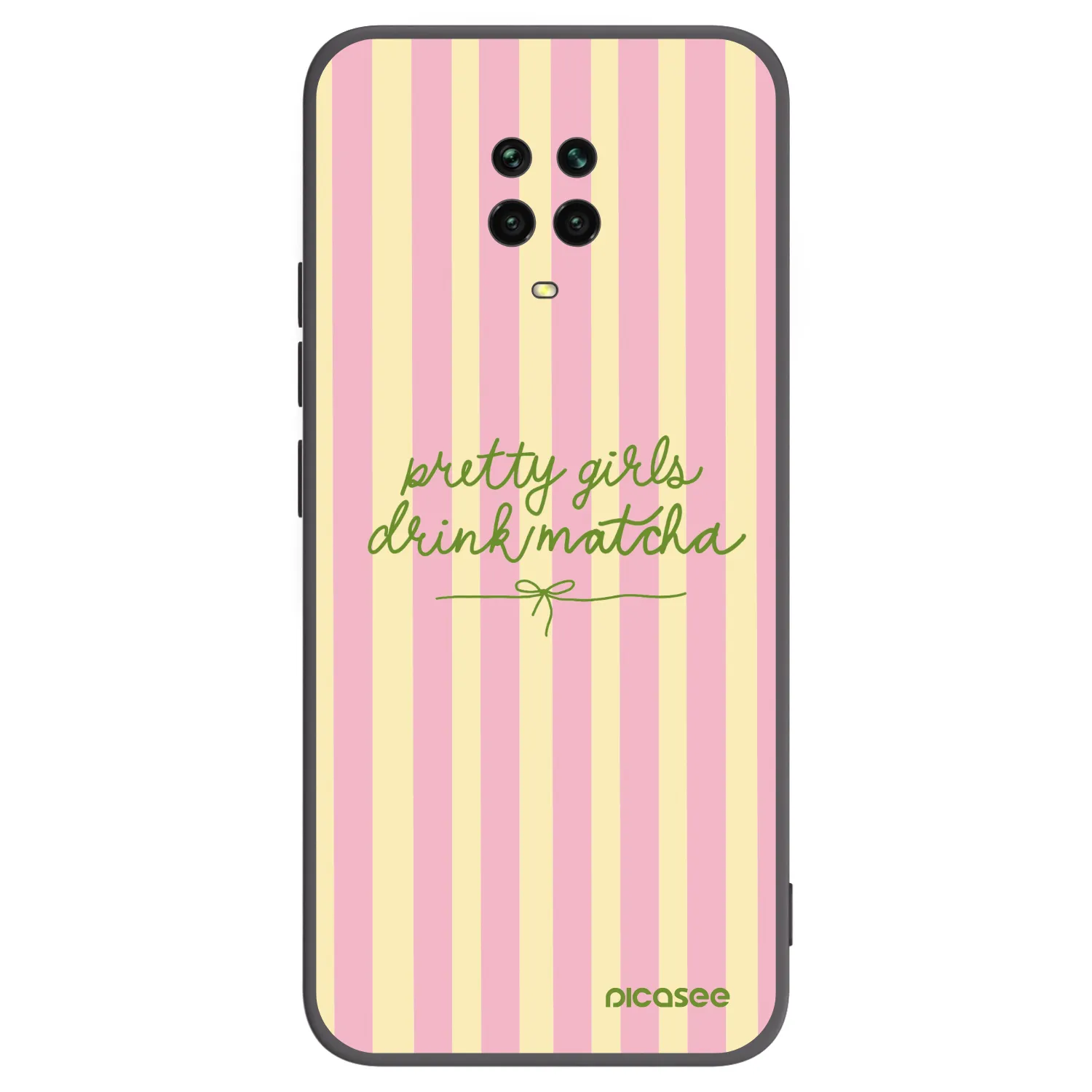 Picasee silikonowe czarne etui na Xiaomi Redmi Note 9S - Pretty matcha