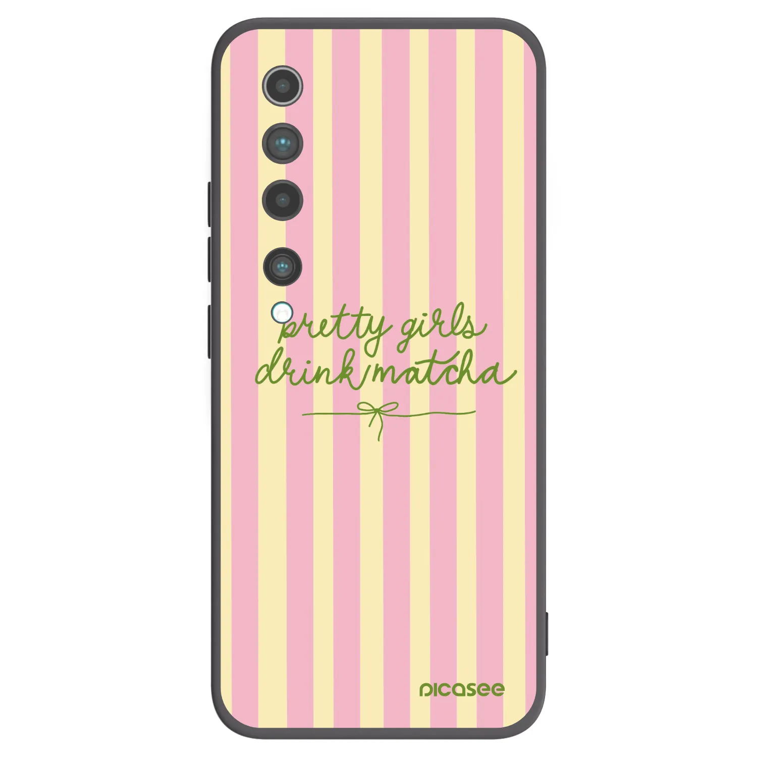 Picasee silikonowe czarne etui na Xiaomi Mi 10 - Pretty matcha
