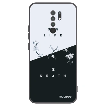 Picasee silikonowe czarne etui na Xiaomi Redmi 9 - Life - Death