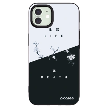 Picasee silikonowe czarne etui na Apple iPhone 12 - Life - Death