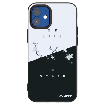 Picasee silikonowe czarne etui na Apple iPhone 12 mini - Life - Death