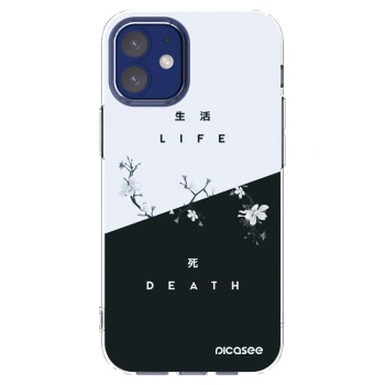 Picasee silikonowe przeźroczyste etui na Apple iPhone 12 mini - Life - Death