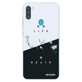Picasee silikonowe przeźroczyste etui na Samsung Galaxy M11 - Life - Death