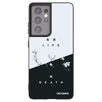 Picasee silikonowe czarne etui na Samsung Galaxy S21 Ultra 5G G998B - Life - Death