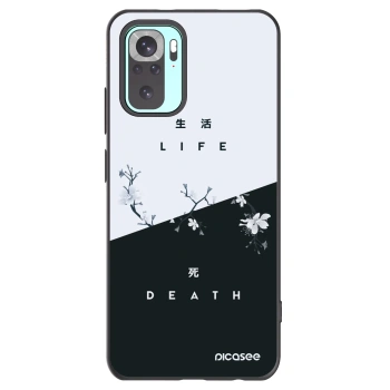 Picasee silikonowe czarne etui na Xiaomi Redmi Note 10 Pro - Life - Death