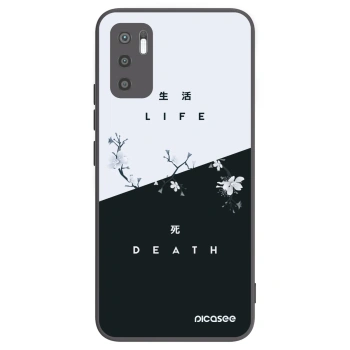 Picasee silikonowe czarne etui na Xiaomi Redmi Note 10 5G - Life - Death