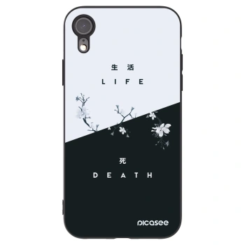 Picasee silikonowe czarne etui na Apple iPhone XR - Life - Death