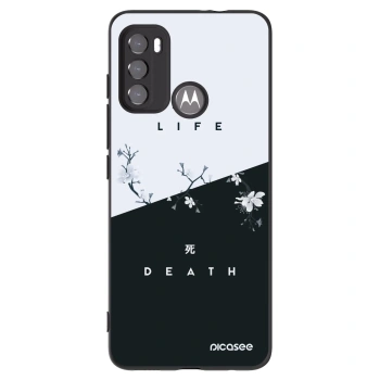 Picasee silikonowe czarne etui na Motorola Moto G60 - Life - Death