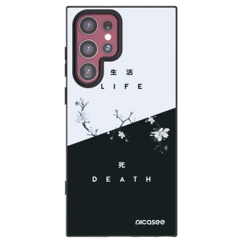 Picasee silikonowe czarne etui na Samsung Galaxy S22 Ultra 5G - Life - Death