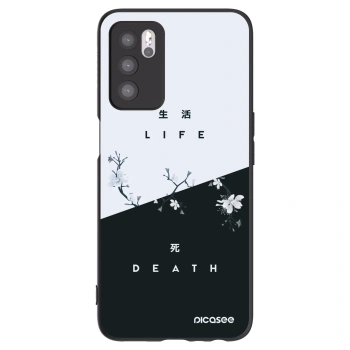 Picasee silikonowe czarne etui na OPPO A16s - Life - Death