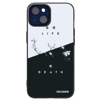 Picasee silikonowe czarne etui na Apple iPhone 14 - Life - Death