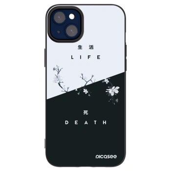 Picasee silikonowe czarne etui na Apple iPhone 14 Plus - Life - Death