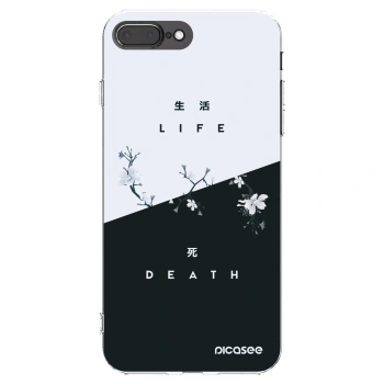 Picasee silikonowe przeźroczyste etui na Apple iPhone 8 Plus - Life - Death