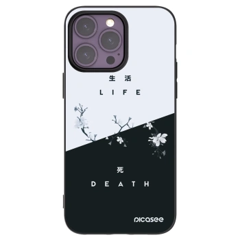 Picasee silikonowe czarne etui na Apple iPhone 14 Pro Max - Life - Death